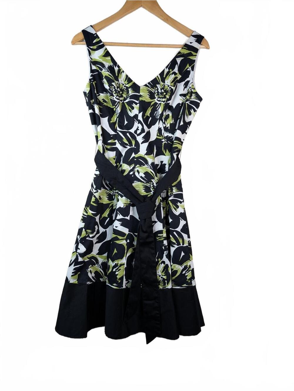 Jessica Howard Cotton Blend Sleeveless‎ Floral Fit and Flare Dress Size 6